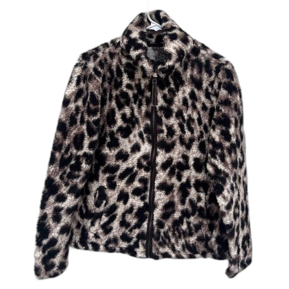 Cozy Brand Medium Cuddly Animal Print Sherpa Jacket Coat